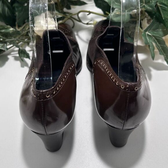 Vintage Bruno Magli Leather Pumps Women's Size 38 Brown Square Toe Slip-on - Picture 6 of 15